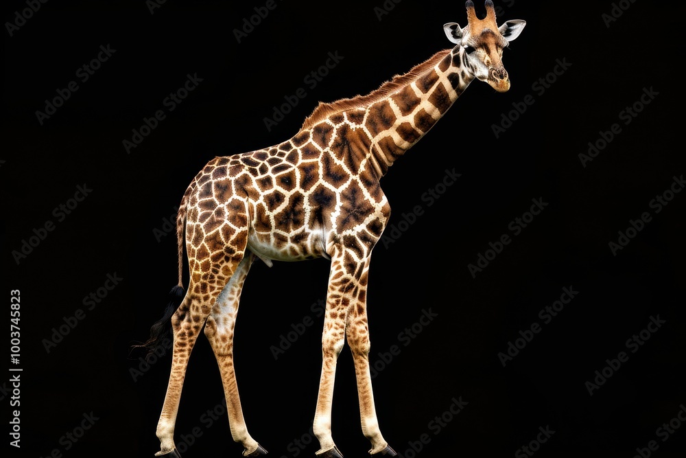 Obraz premium Full Body Giraffe Portrait in Studio Setting