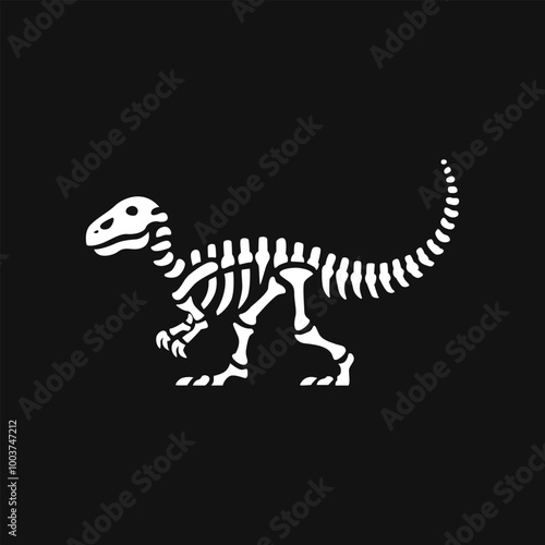 Skeleton Skull Of Dinosaur Logo Design Suitable For Child Childern Education