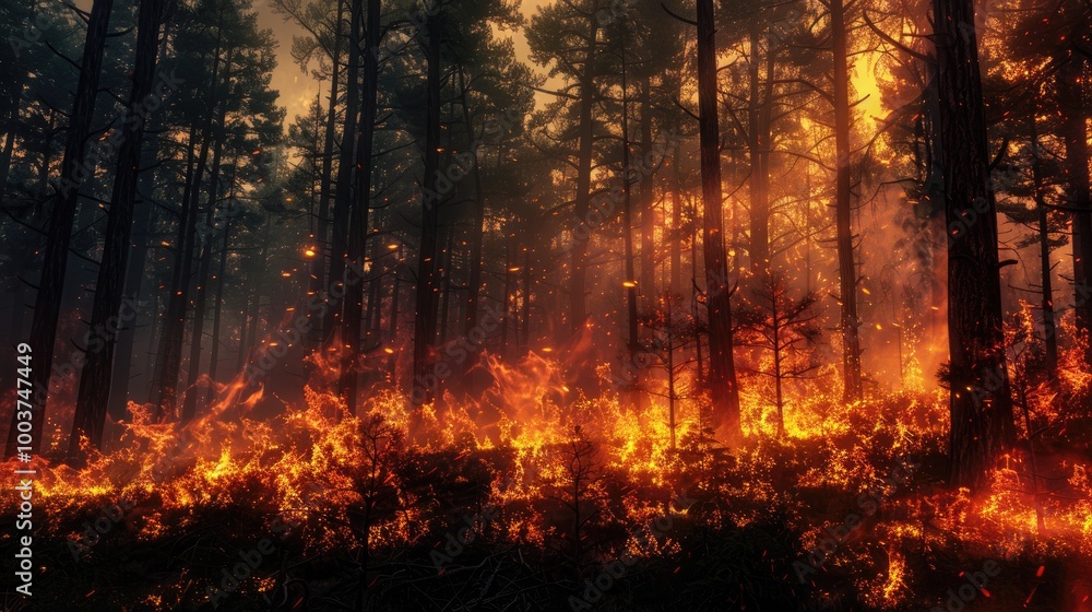 Wildfire fire in a forest x000D Wildfire fire in a forest x000D
