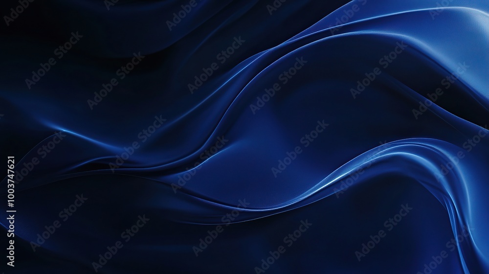 Obraz premium Abstract Blue Waves Flowing Smoothly