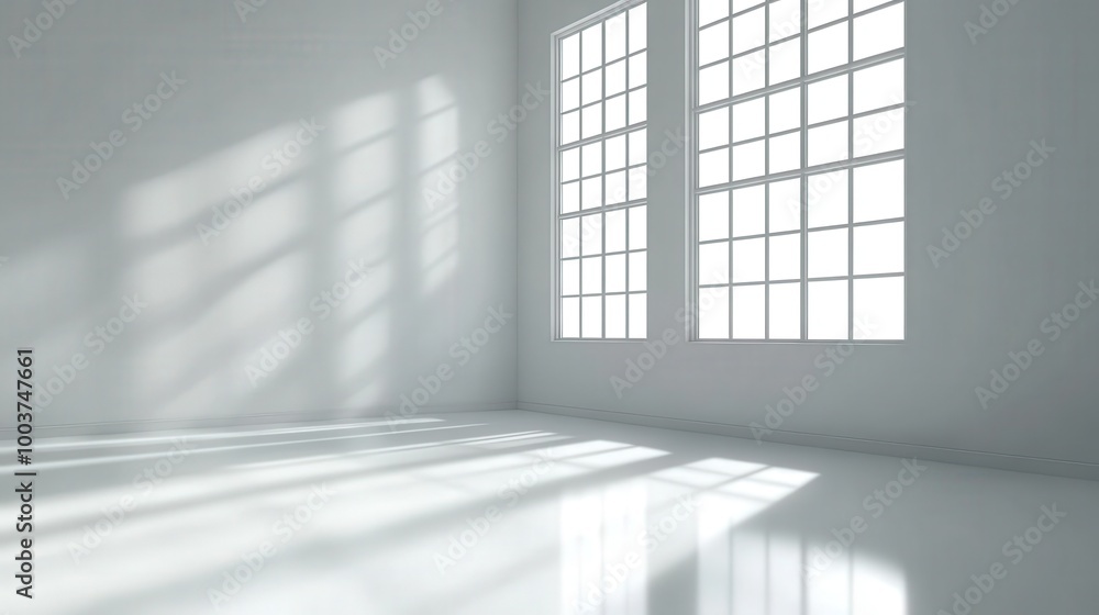 Bright and Empty White Room with Natural Light Bright and Empty White Room with Natural Light