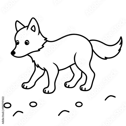 Curious Wolf Staring at Starry Sky Vector Illustration Dreams Beyond the Wilderness 