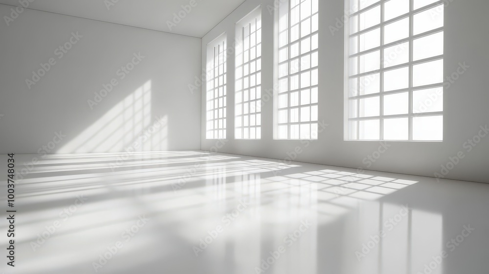 Bright Empty Room with Light Streaming In Bright Empty Room with Light Streaming In