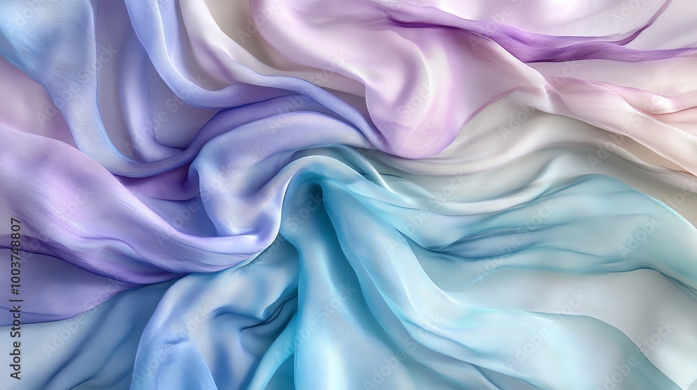 Organic tiedye patterns in vibrant shades of blue, purple, and indigo, flowing across soft fabric Organic tiedye patterns in vibrant shades of blue, purple, and indigo, flowing across soft fabric