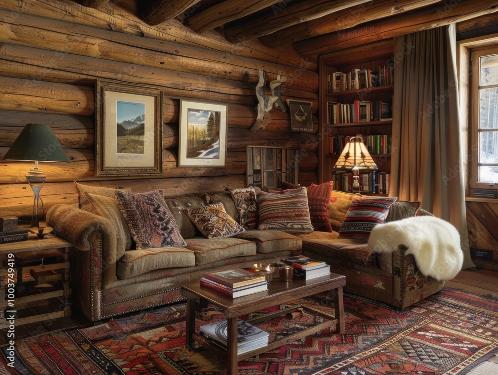 Cozy Eco-Friendly Living Room with Rustic Charm Cozy Eco-Friendly Living Room with Rustic Charm