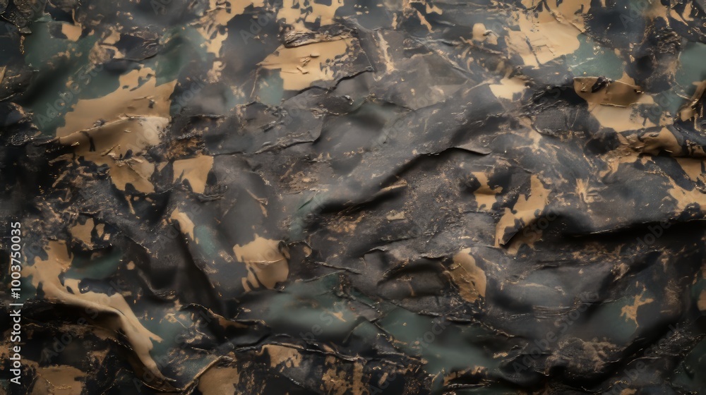Dirty military camouflage fabric texture used for combat protective gear backgrounds. Dirty military camouflage fabric texture used for combat protective gear backgrounds.