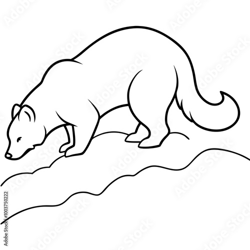 Fierce Wolverine Digging Deep in the Forest Vector Illustration
