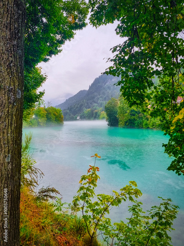 Füssen am Lech bei Regen photo