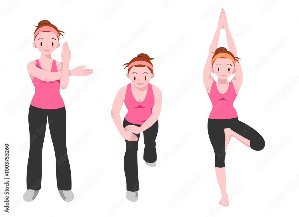 フィットネスポーズ集１　女性