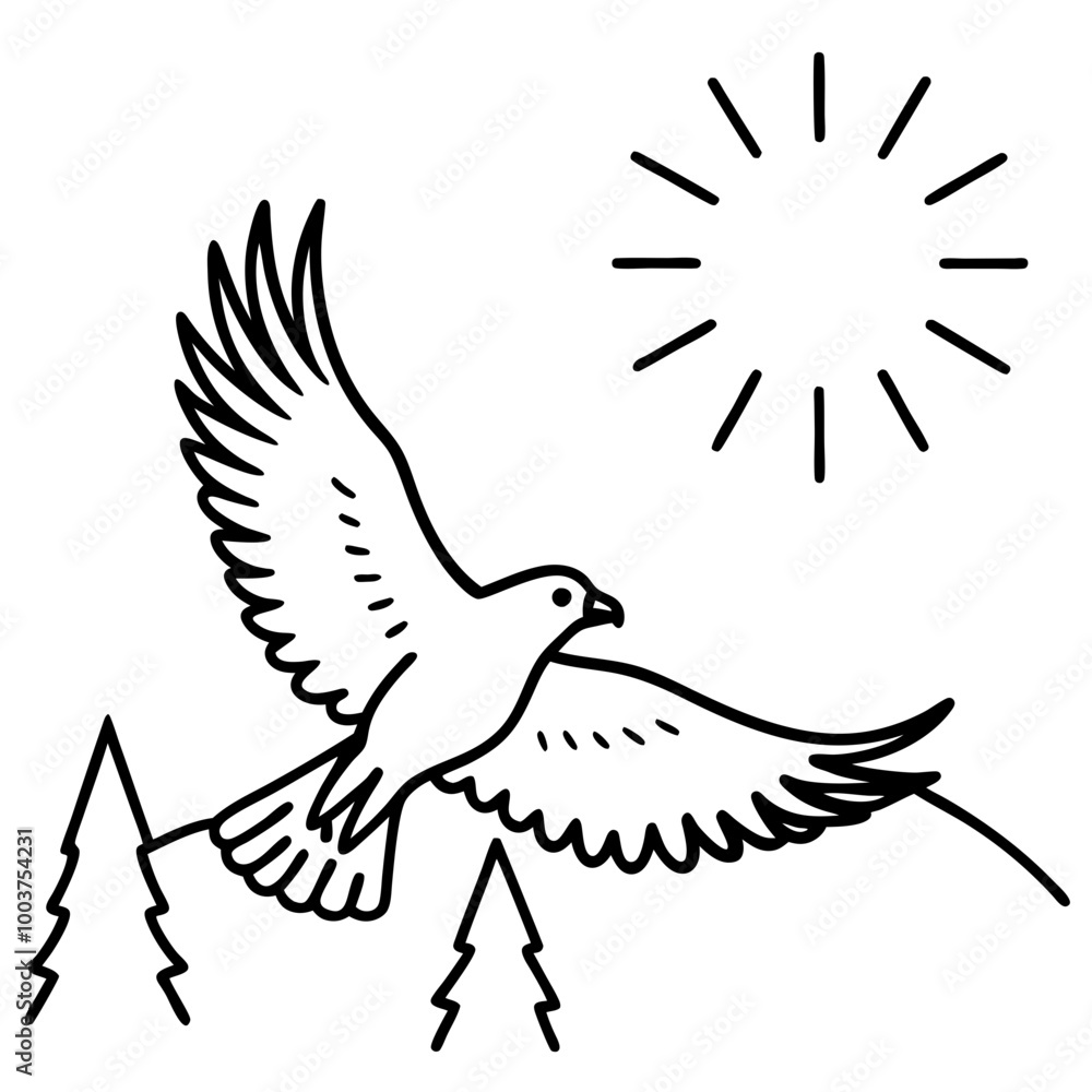 Fototapeta premium Discover the Common Buzzard Vector Illustration Highlighting Its Unique Features and Habitats 