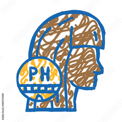 balancing ph of scalp doodle icon sketch vector. balancing ph of scalp sign. isolated symbol illustration