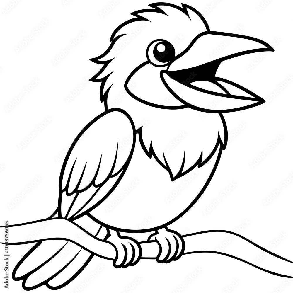 Obraz premium Kookaburra Laughing Vector Illustration Bringing Joy to Nature Art 