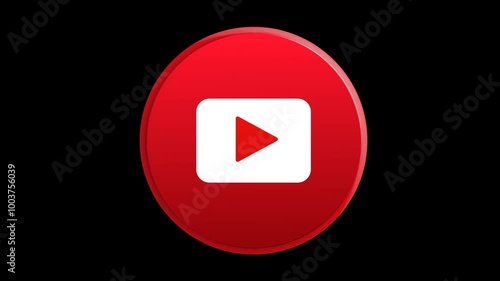 YouTube icon 3D animation. 4k video.