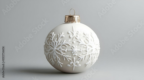 White Christmas Ornament with Snowflake Design