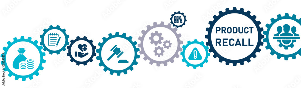Product recall banner website icons vector illustration concept of with icons of SEO, content, customer, sales, feedback, link, website. Product recall banner website icons vector illustration concept of with icons of SEO, content, customer, sales, feedback, link, website.