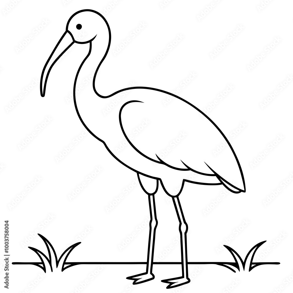 Obraz premium Majestic Scarlet Ibis in a Lush Wetland Vector Illustration 