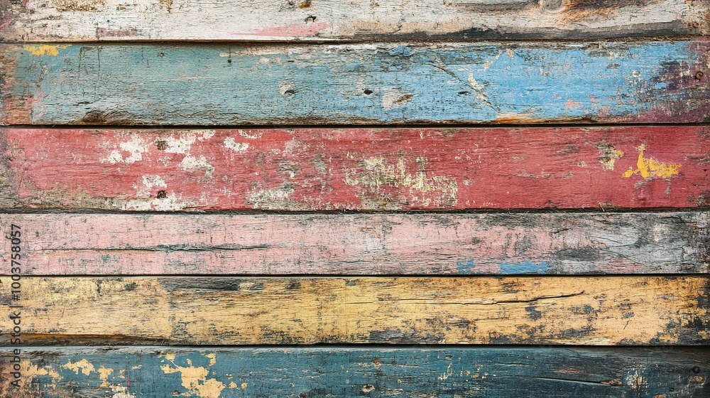Obraz premium Colorful Rustic Wooden Wall Background