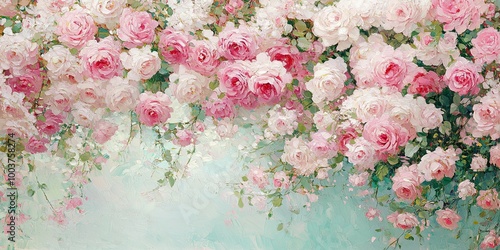 A vibrant display of pink r...