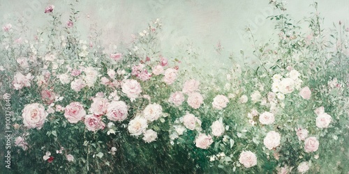 A serene field of soft pink...