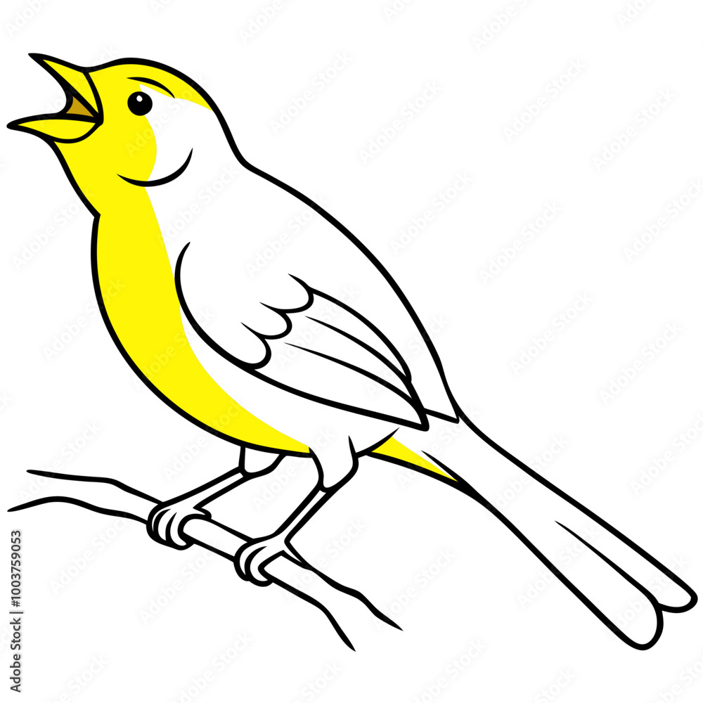 Obraz premium Stunning yellow canary in vibrant vector illustration perfect for digital design projects 
