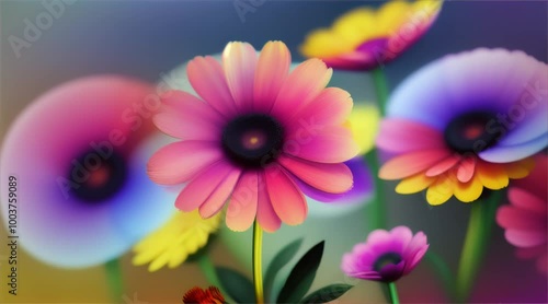 Colorful flowers in the garden. Colorful spring flower background.