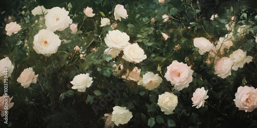 A lush garden scene featuri...