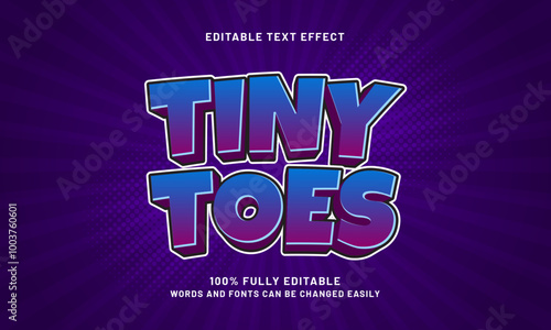 tiny toes editable text effects with a kids and happy theme