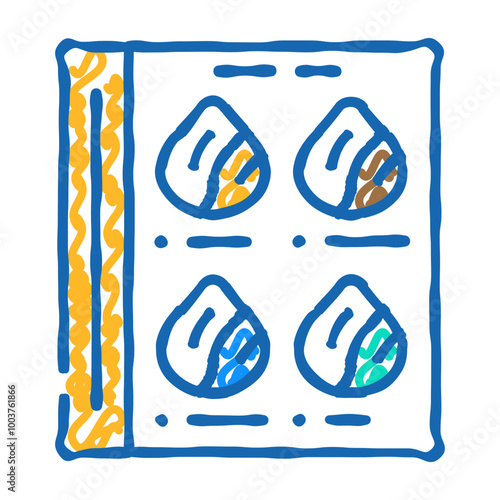 catalog of hair dyes doodle icon sketch vector. catalog of hair dyes sign. isolated symbol illustration