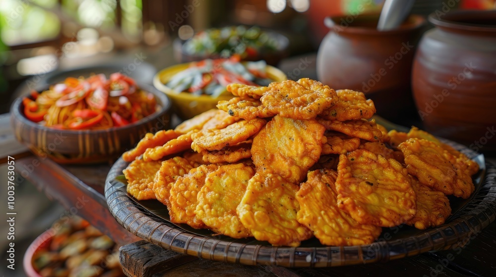 Mendoan is a typical Indonesian food with tempe as raw material coated with rice flour Usually consumed as a side dish at meals Mendoan is a typical Indonesian food with tempe as raw material coated with rice flour Usually consumed as a side dish at meals