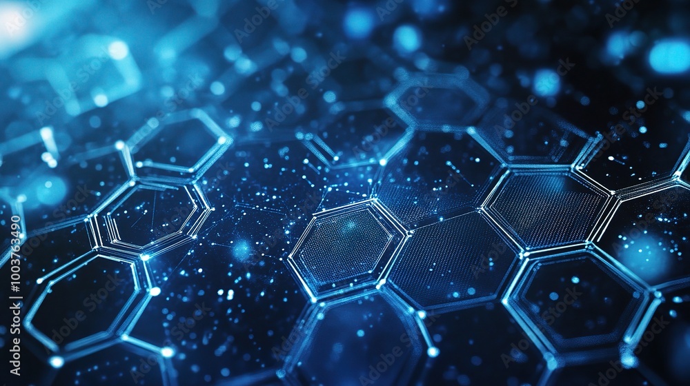 Abstract Blue Hexagonal Technology Background Abstract Blue Hexagonal Technology Background