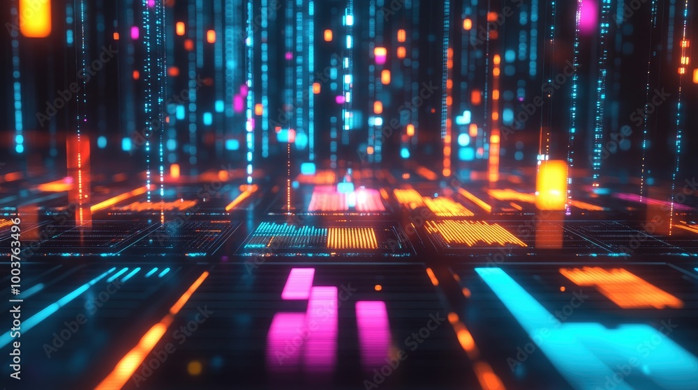 Obraz premium Vibrant Digital Data Visualization Background