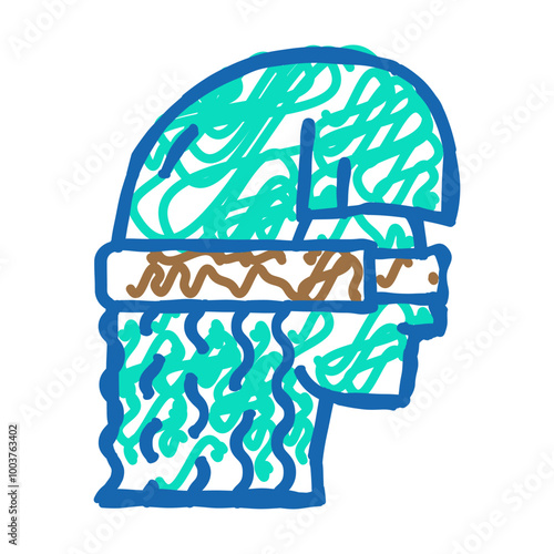 hair straightening doodle icon sketch vector. hair straightening sign. isolated symbol illustration