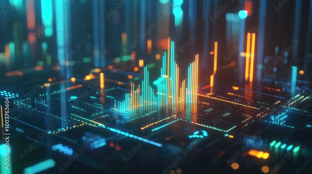 Obraz premium Futuristic Data Visualization and Technology Concept