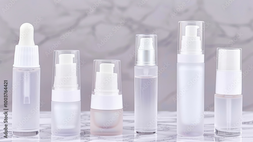 Elegant Collection of Skincare Bottles and Droppers Elegant Collection of Skincare Bottles and Droppers