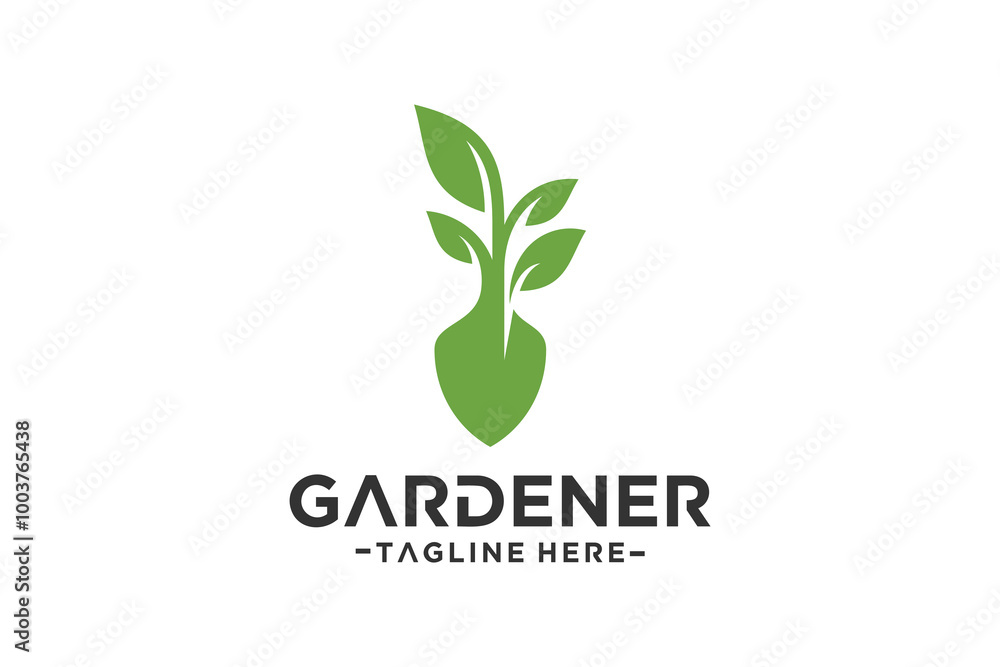 Garden shovel logo design is a design asset suitable for a gardening company Garden shovel logo design is a design asset suitable for a gardening company