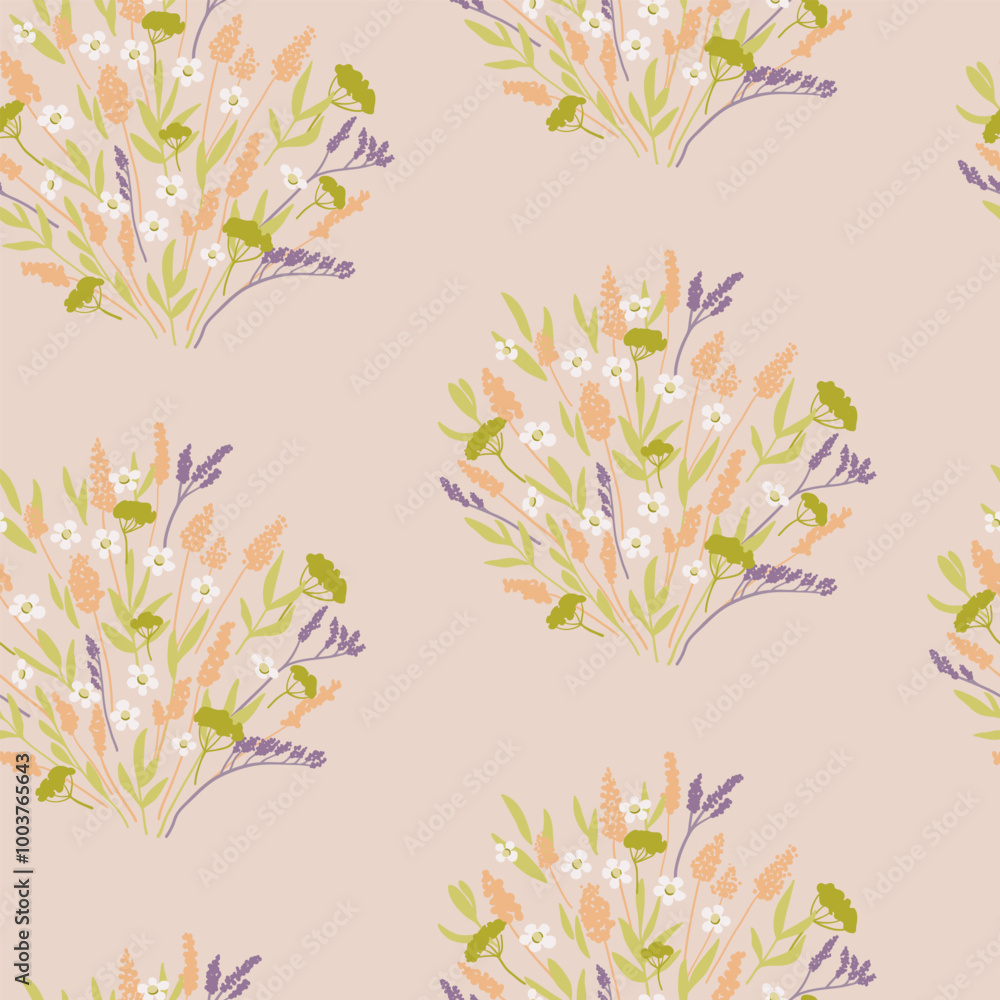 Tiny flowers bouquet seamless pattern Tiny flowers bouquet seamless pattern