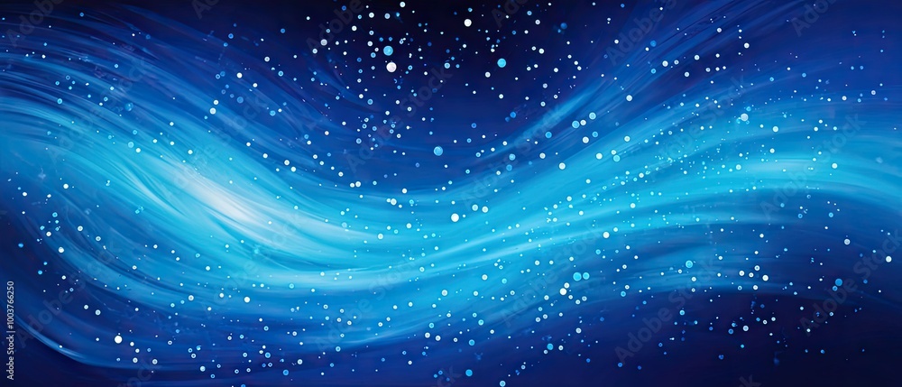Obraz premium Abstract Blue Swirls with Sparkling Lights