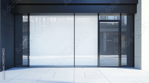 Modern Storefront with Blank Signage