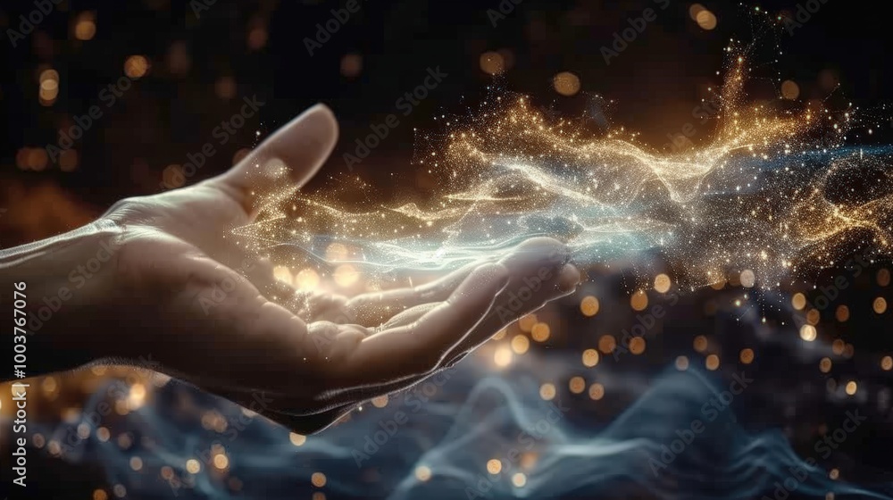 Magical Sparks Emanating from a Hand Magical Sparks Emanating from a Hand