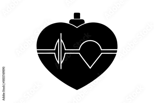 A pacemakers icon silhouette vector on white background.	