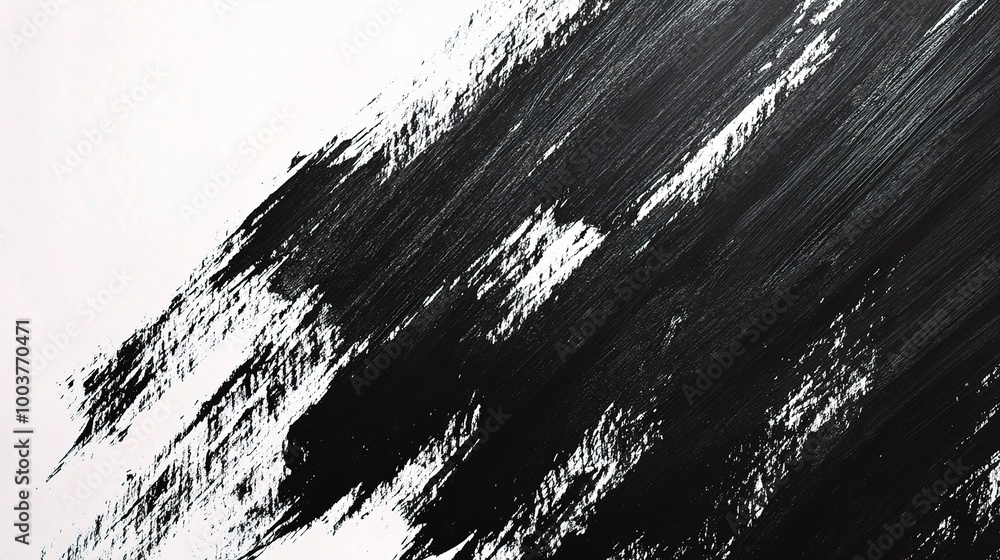 Obraz premium Abstract Black and White Brush Stroke Background