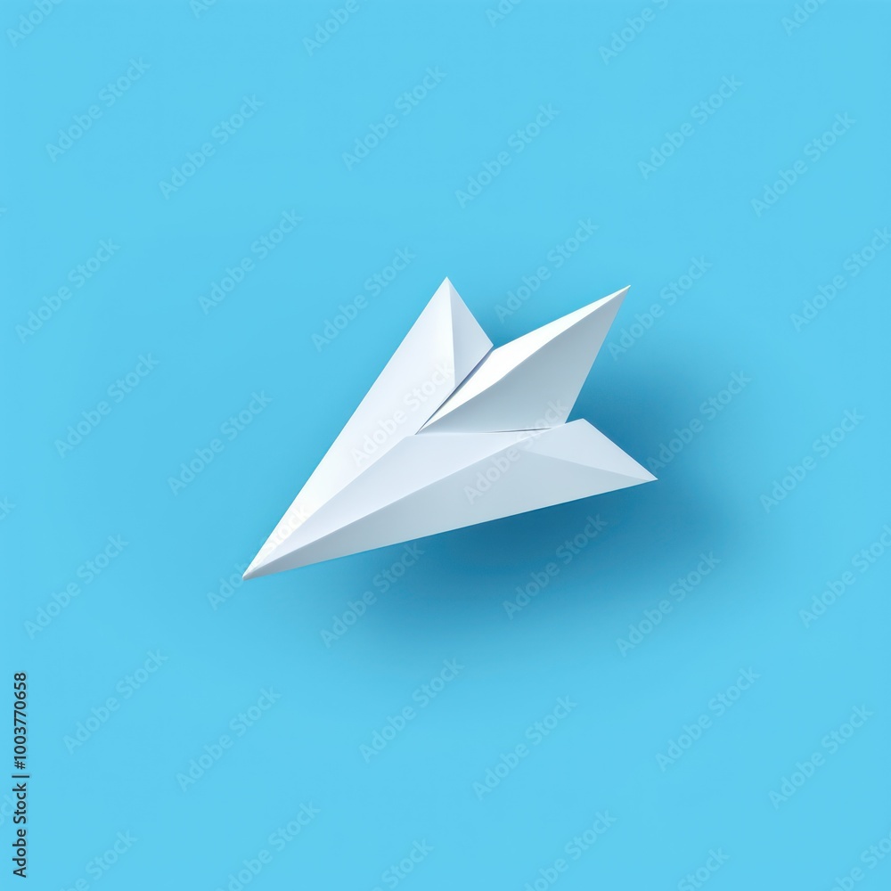 Fototapeta premium Paper Airplane Soaring Through a Blue Sky
