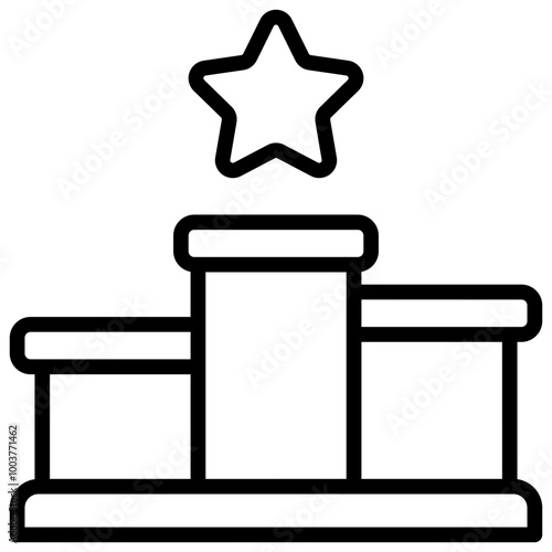 Award Ranking Line Icon