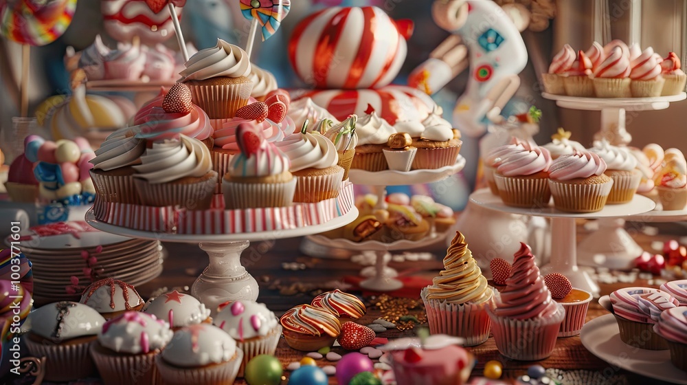 candy table with muffins and communion floats candy table with muffins and communion floats