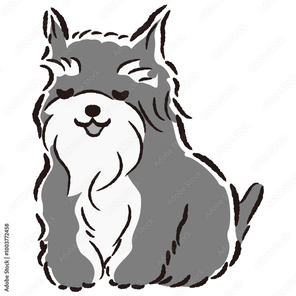 おじぎをしている犬の手描きイラスト おじぎをしている犬の手描きイラスト