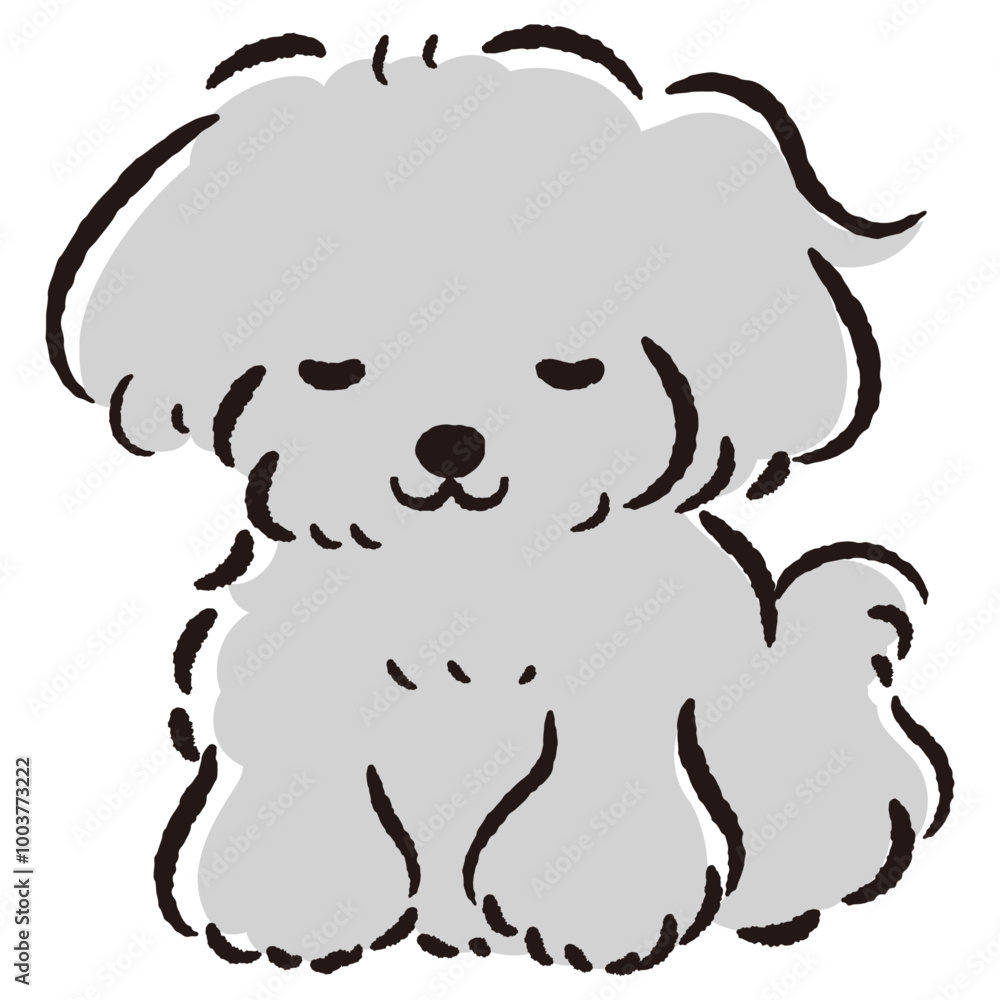 おじぎをしている犬の手描きイラスト おじぎをしている犬の手描きイラスト
