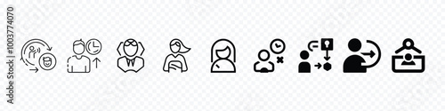 Research icon, Researcher icon, clinical study and clinical trial icons set
