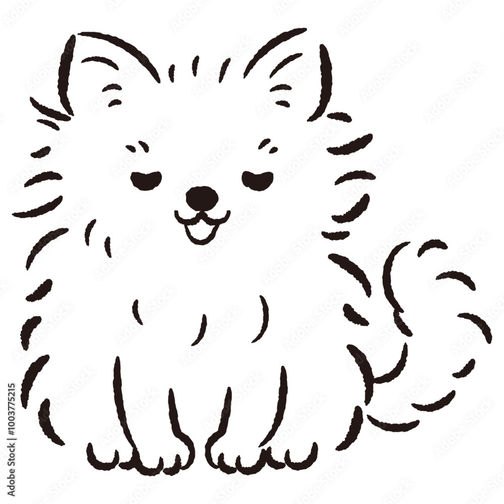 おじぎをしている犬の手描きイラスト おじぎをしている犬の手描きイラスト