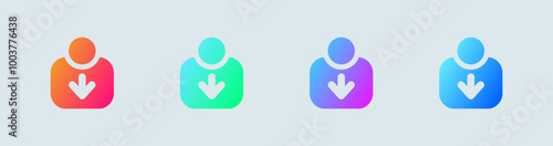 Contribute solid icon in gradient colors. Support signs vector illustration.