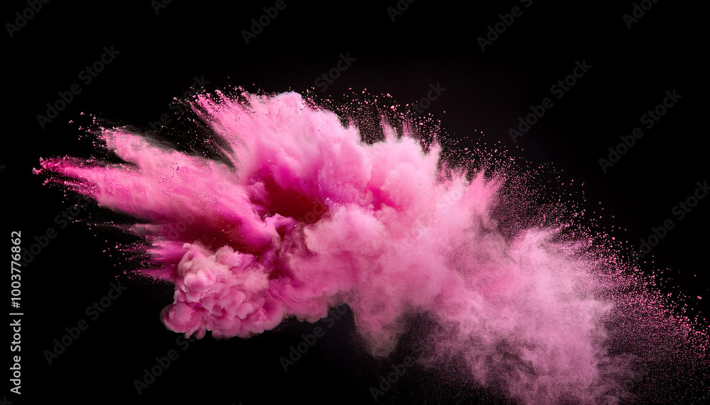An abstract representation of a pink dust cloud against a black background, showcasing texture and movement. Perfect for artistic and creative projects. An abstract representation of a pink dust cloud against a black background, showcasing texture and movement. Perfect for artistic and creative projects.